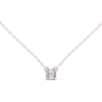 Minimalist Asscher Cut Diamond Solitaire Necklace - Image 4