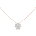 Classic Seven-Stone Floral Cluster Diamond Pendant Necklace