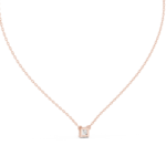 Minimalist Asscher Cut Diamond Solitaire Necklace
