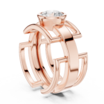 Modern Geometric Solitaire Men's Ring